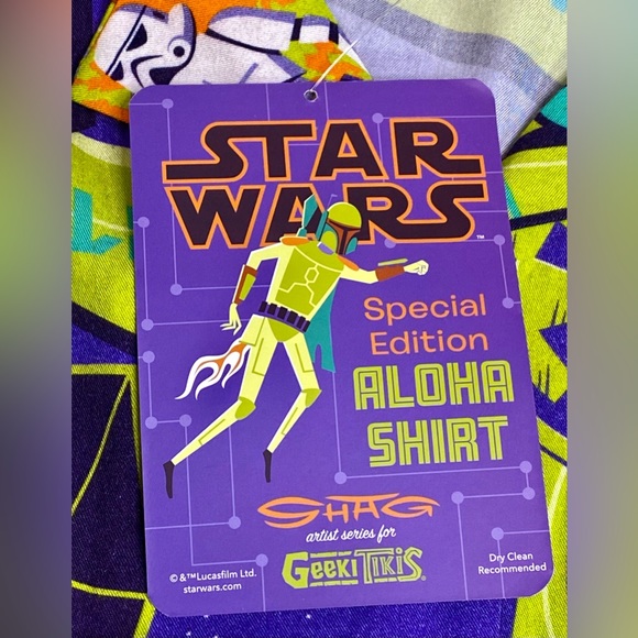 Disney Star Wars SHAG Geeki Tiki Button Up Aloha Shirt Size S Special Edition - Picture 12 of 15